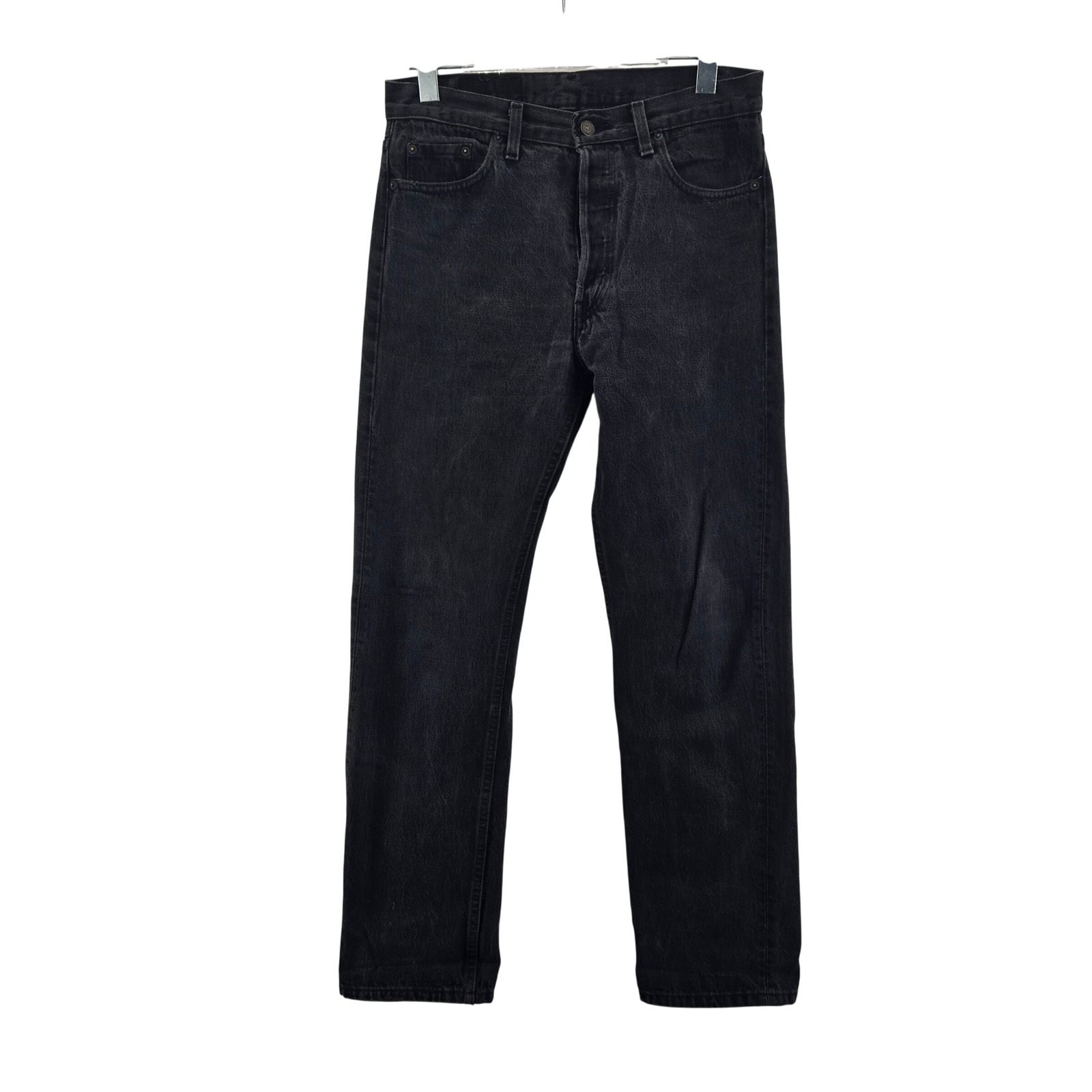 Vintage Levis 501 Mens Faded Black Straight Leg Jeans Usa Made 30x30 Grunge